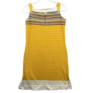 Cin Cin Vintage Dress Girls Youth 12 Yellow Striped Knit Tank Sundress Made USA